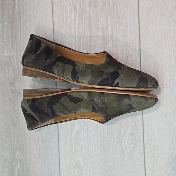 Anthropologie 1.state Women Bennie Leather camo Loafer Slip on shoes sz 9M - Picture 8 of 12